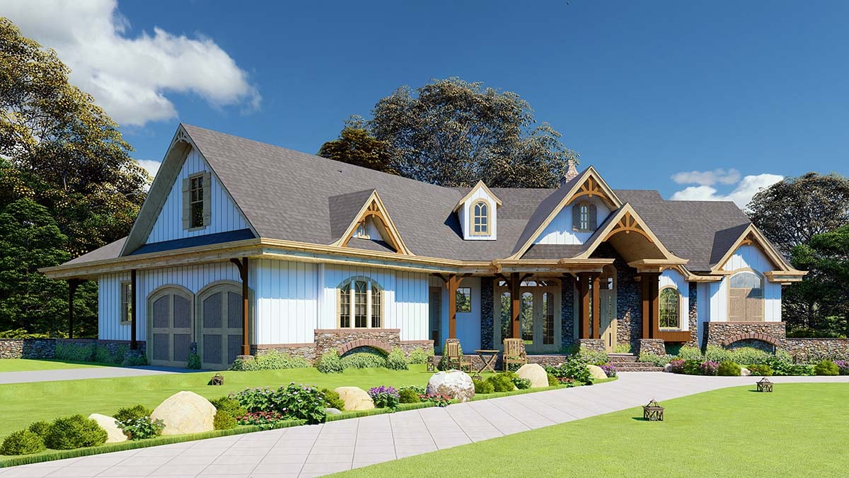 Country, Craftsman, Farmhouse, Ranch, Traditional Plan with 2707 Sq. Ft., 3 Bedrooms, 3 Bathrooms, 2 Car Garage Picture 3