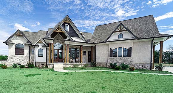 Craftsman, Farmhouse, New American, Southern House Plan 80785 with 3 Beds, 3 Baths, 2 Car Garage Elevation