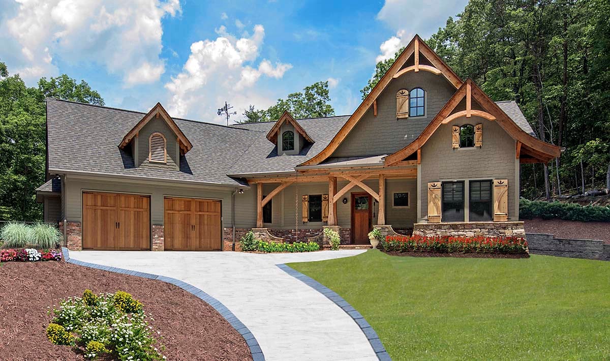 Craftsman, Ranch, Tuscan Plan with 4071 Sq. Ft., 3 Bedrooms, 3 Bathrooms, 2 Car Garage Elevation