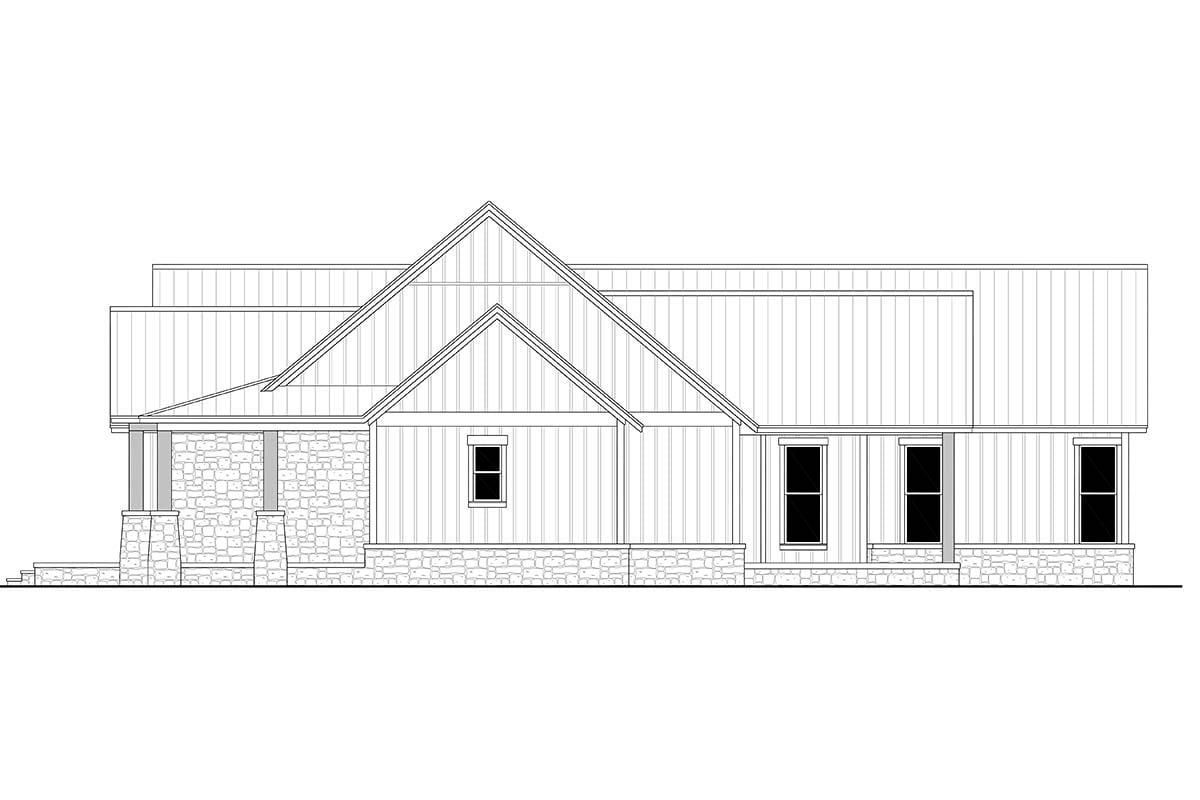 Country, Craftsman, Farmhouse, Ranch Plan with 2454 Sq. Ft., 3 Bedrooms, 3 Bathrooms, 3 Car Garage Picture 2