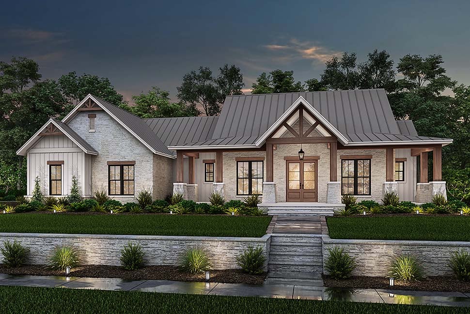 Country, Craftsman, Farmhouse, Ranch Plan with 2454 Sq. Ft., 3 Bedrooms, 3 Bathrooms, 3 Car Garage Picture 5