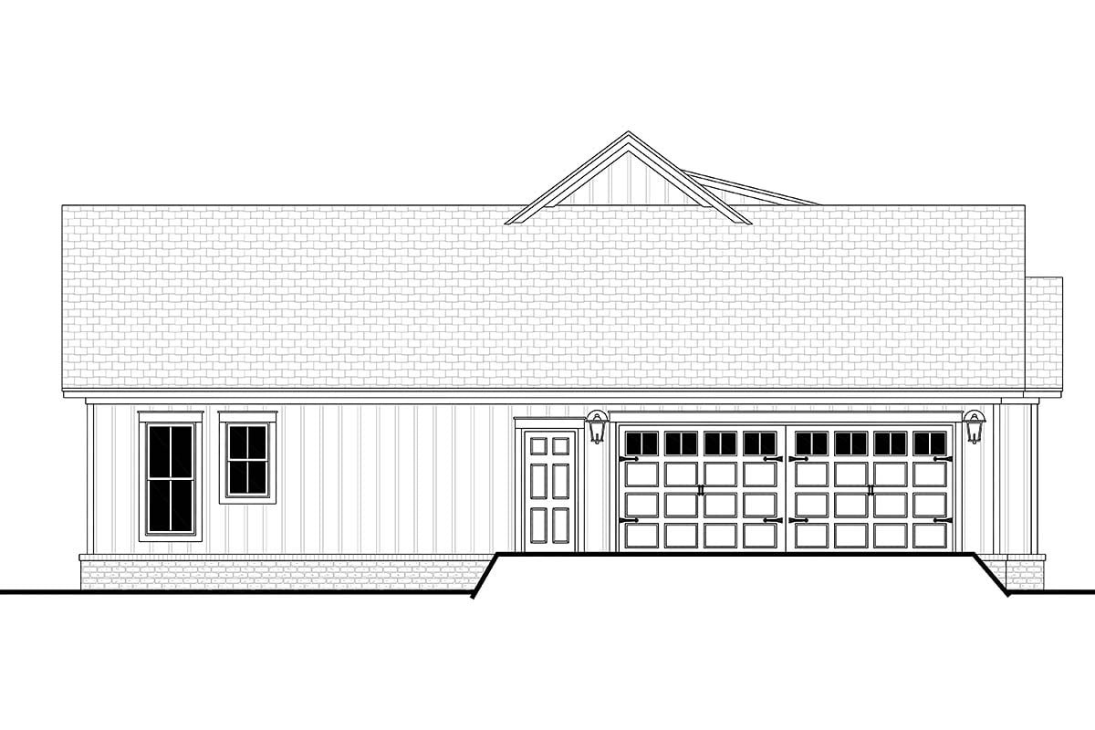 Cottage, Country, Farmhouse Plan with 1697 Sq. Ft., 3 Bedrooms, 2 Bathrooms, 2 Car Garage Picture 3