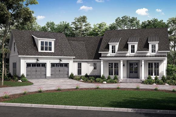 Country, Farmhouse, Traditional House Plan 80803 with 3 Beds, 3 Baths, 2 Car Garage Elevation