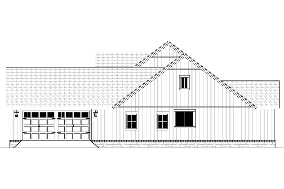 Country, Craftsman, Farmhouse, Traditional Plan with 2607 Sq. Ft., 4 Bedrooms, 3 Bathrooms, 2 Car Garage Picture 2