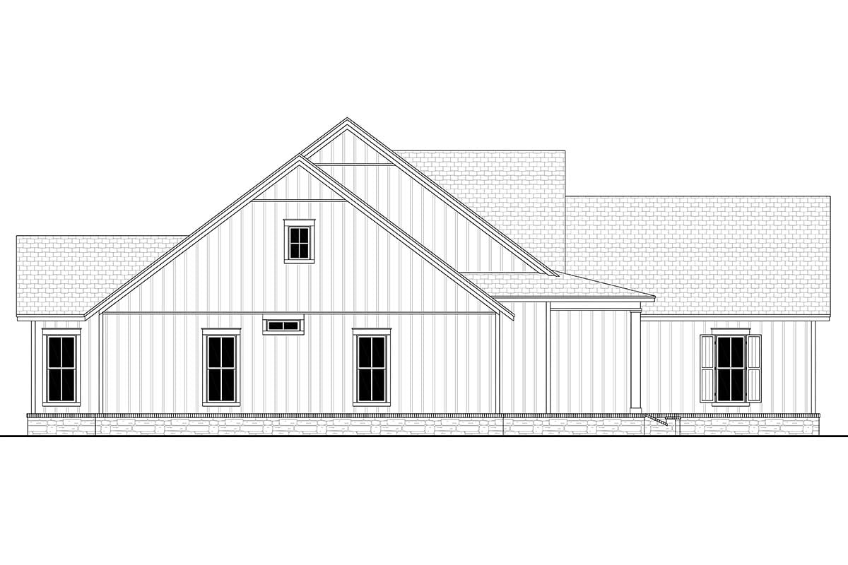Country, Craftsman, Farmhouse, Traditional Plan with 2607 Sq. Ft., 4 Bedrooms, 3 Bathrooms, 2 Car Garage Picture 3