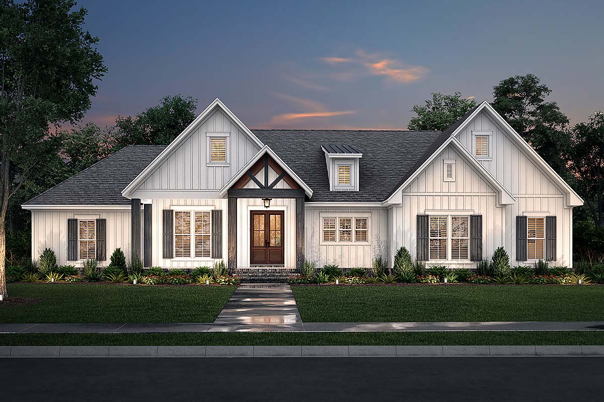 Country, Farmhouse, Southern, Traditional Plan with 2249 Sq. Ft., 3 Bedrooms, 3 Bathrooms, 2 Car Garage Elevation