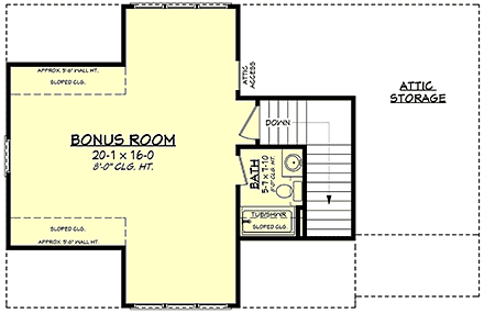 Cottage, Country, Craftsman, Farmhouse 3 Car Garage Apartment Plan 80808 Second Level Plan