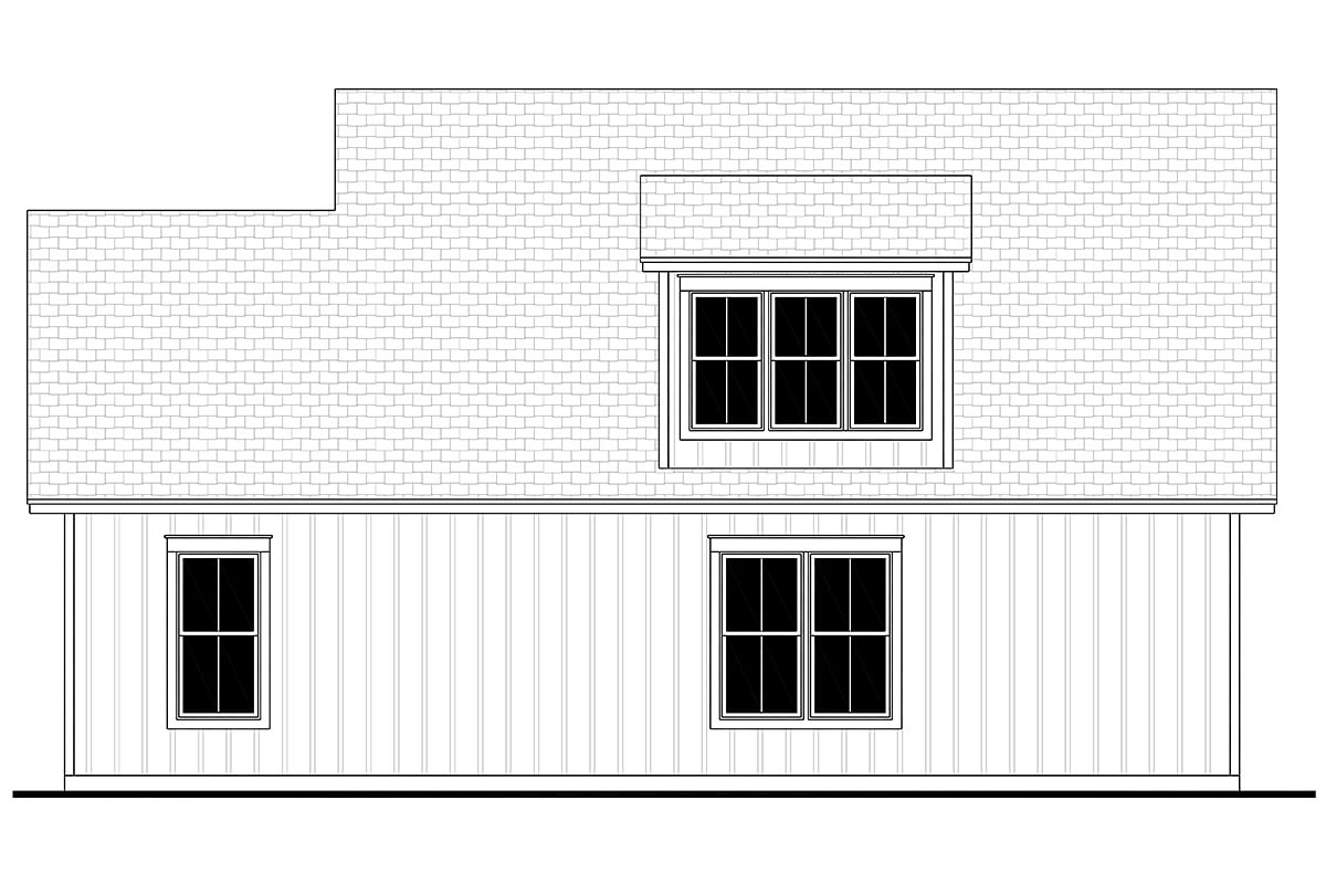 Cottage, Country, Craftsman, Farmhouse 3 Car Garage Apartment Plan 80808 Rear Elevation