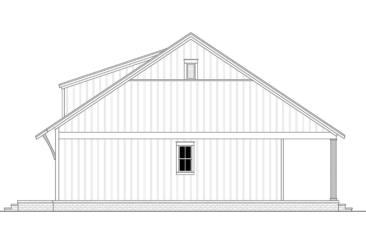 Cottage, Farmhouse, French Country, Southern Plan with 1070 Sq. Ft., 2 Bedrooms, 1 Bathrooms Picture 2