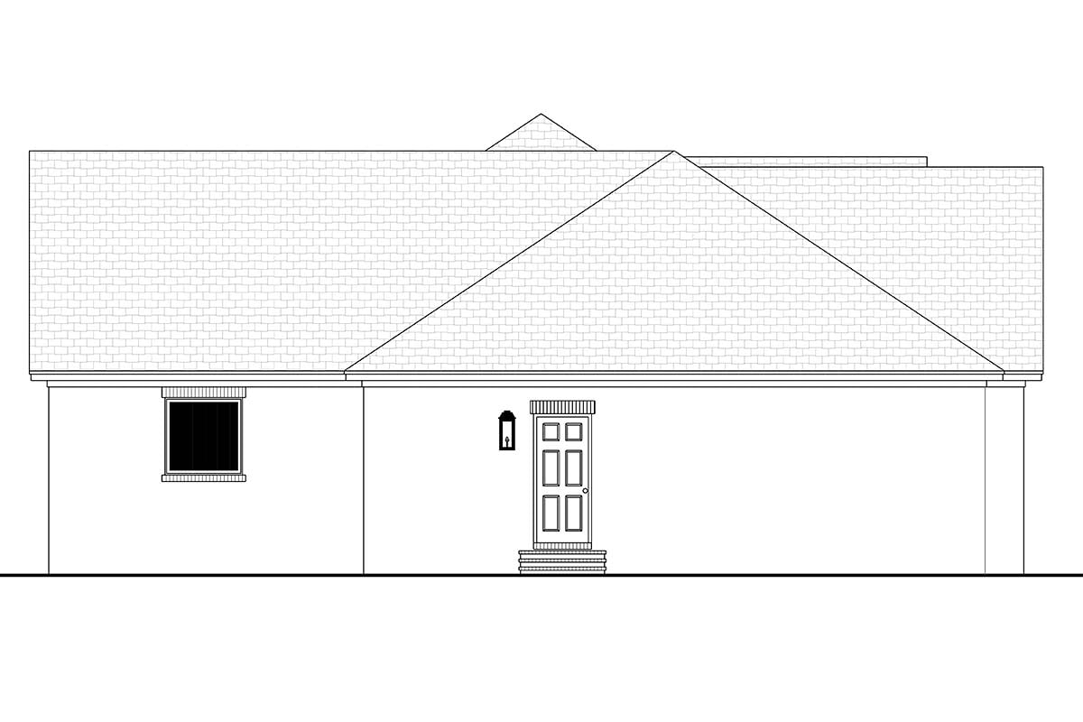 Country, Farmhouse, Traditional Plan with 2002 Sq. Ft., 3 Bedrooms, 2 Bathrooms, 3 Car Garage Picture 3