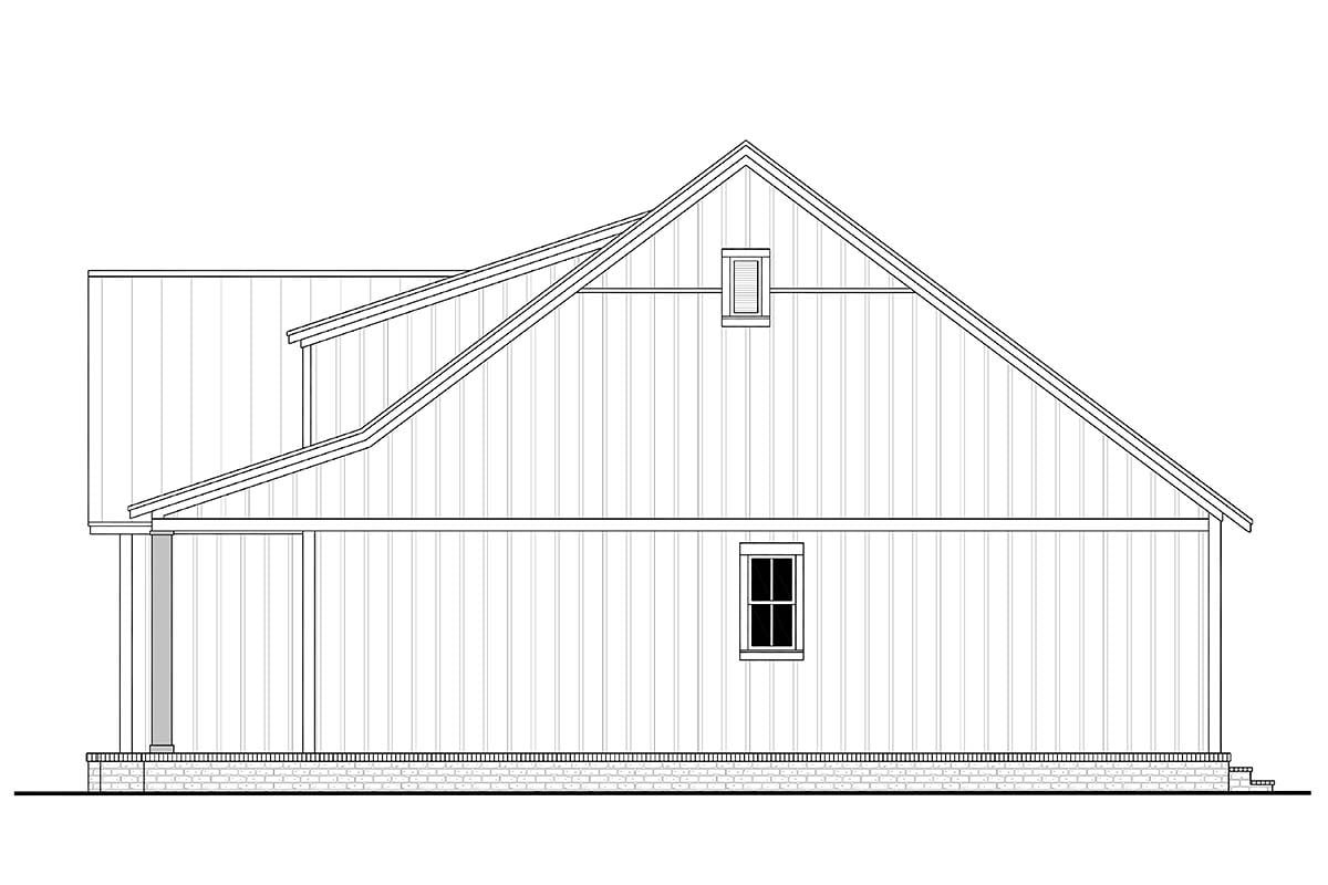 Country, Farmhouse Plan with 1740 Sq. Ft., 3 Bedrooms, 2 Bathrooms, 2 Car Garage Picture 2
