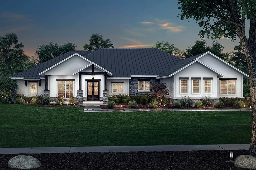 Country, Farmhouse, Ranch Plan with 2974 Sq. Ft., 3 Bedrooms, 4 Bathrooms, 3 Car Garage Picture 5