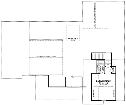 Country, Farmhouse, Traditional House Plan 80816 with 3 Beds, 3 Baths, 2 Car Garage Second Level Plan