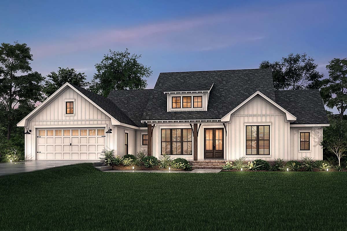 Country, Craftsman, Farmhouse, Traditional House Plan 80817 with 3 Beds, 3 Baths, 2 Car Garage Elevation