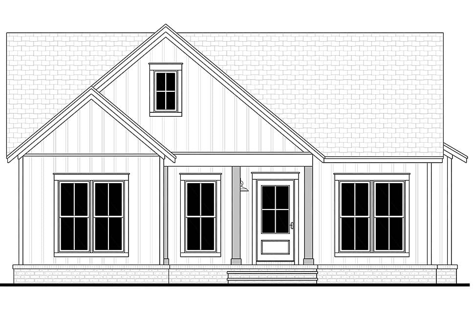 Cottage, Country, Craftsman, Farmhouse Plan with 1254 Sq. Ft., 2 Bedrooms, 2 Bathrooms Picture 4