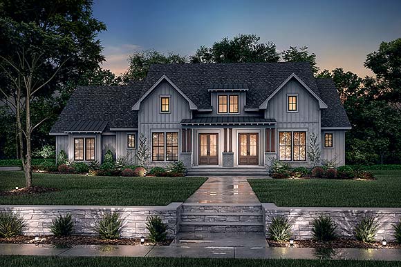 Country, Farmhouse, Southern, Traditional House Plan 80821 with 3 Beds, 3 Baths, 2 Car Garage Elevation