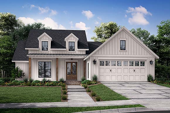 Country, Farmhouse, Traditional House Plan 80822 with 3 Beds, 2 Baths, 2 Car Garage Elevation