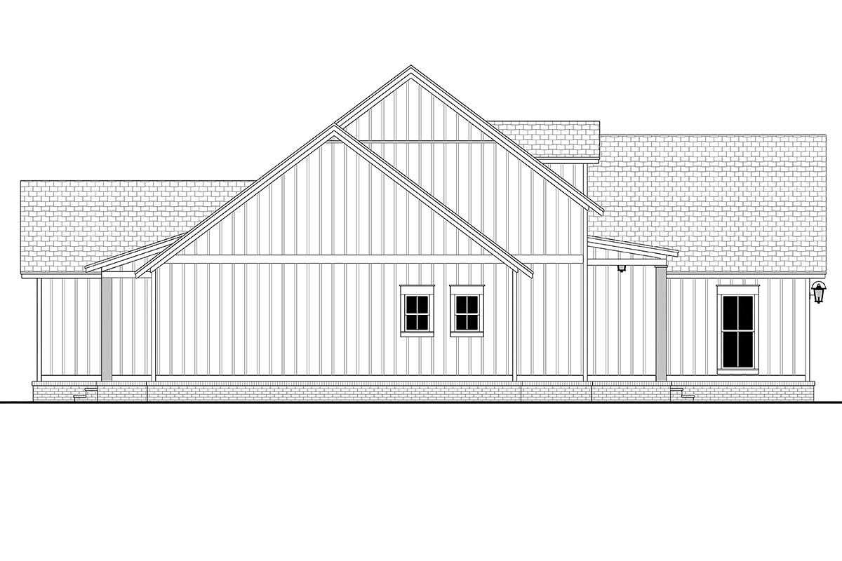 Country, Farmhouse, Traditional Plan with 1756 Sq. Ft., 3 Bedrooms, 2 Bathrooms, 2 Car Garage Picture 3