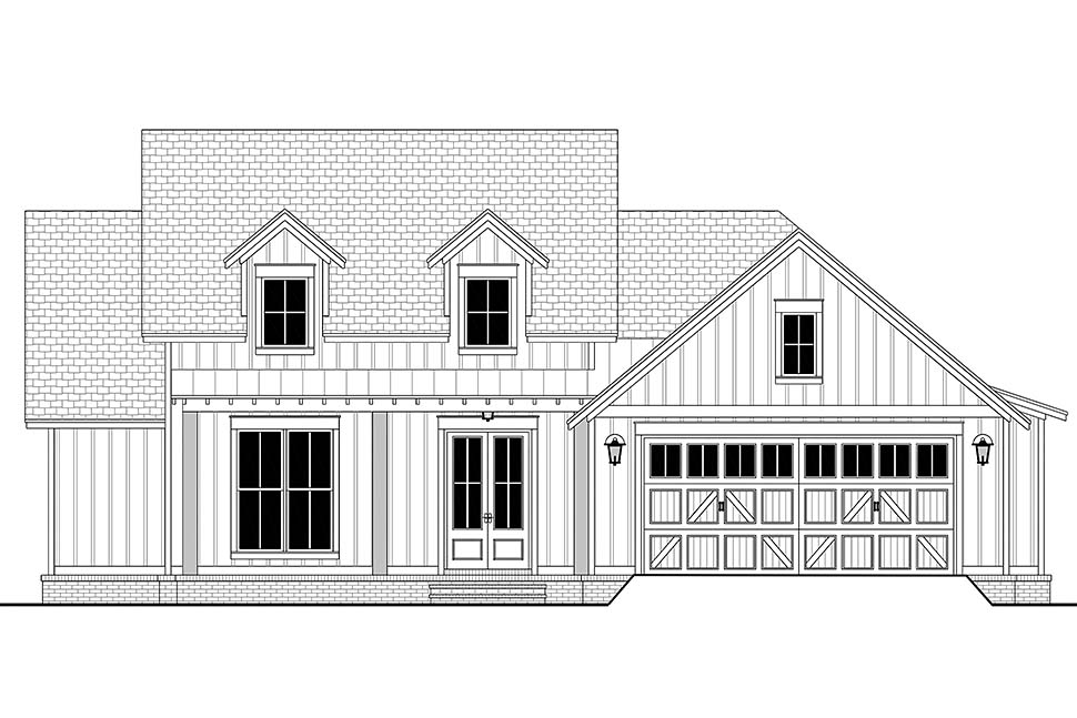 Country, Farmhouse, Traditional Plan with 1756 Sq. Ft., 3 Bedrooms, 2 Bathrooms, 2 Car Garage Picture 4