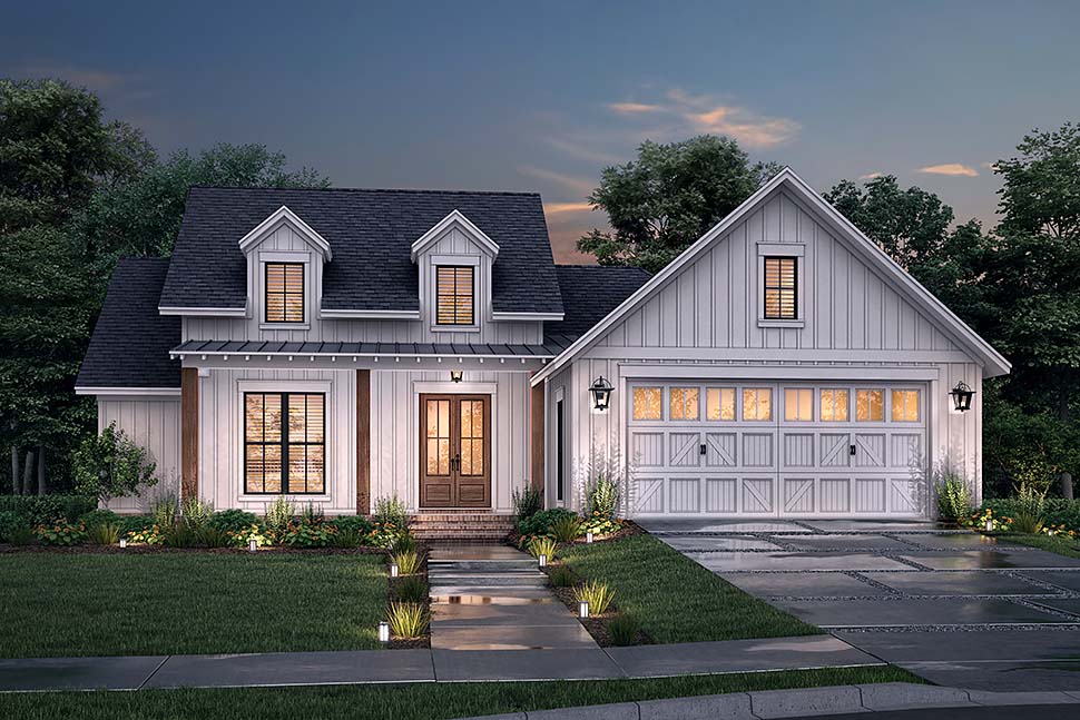 Country, Farmhouse, Traditional Plan with 1756 Sq. Ft., 3 Bedrooms, 2 Bathrooms, 2 Car Garage Picture 5