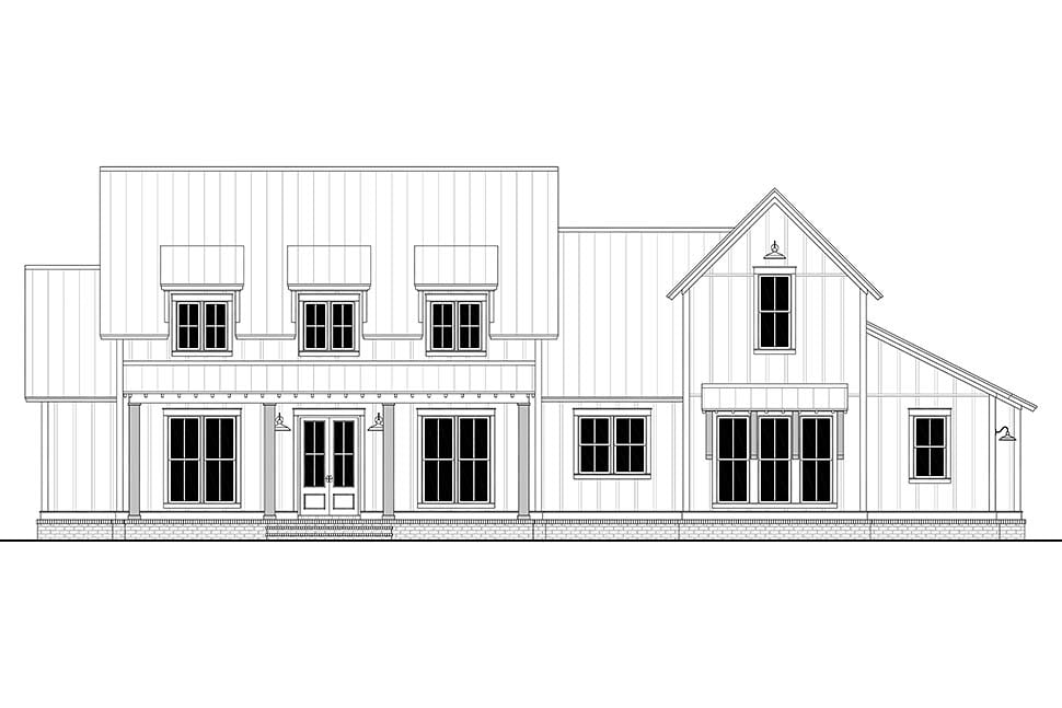 Contemporary, Country, Farmhouse, French Country Plan with 2989 Sq. Ft., 4 Bedrooms, 4 Bathrooms, 2 Car Garage Picture 4