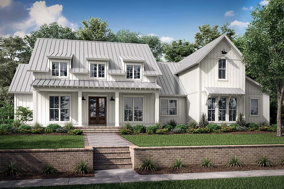 Contemporary, Country, Farmhouse, French Country Plan with 2989 Sq. Ft., 4 Bedrooms, 4 Bathrooms, 2 Car Garage Picture 5