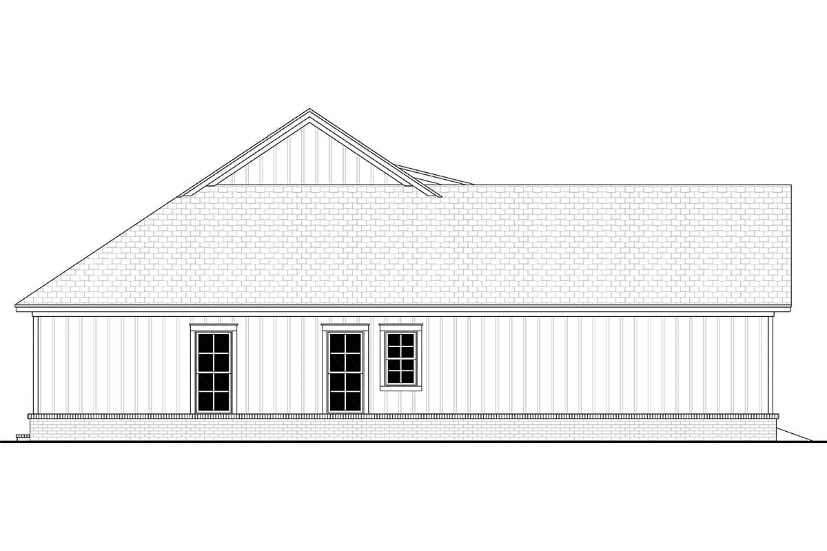 Country, Farmhouse, Traditional Plan with 1493 Sq. Ft., 3 Bedrooms, 2 Bathrooms, 2 Car Garage Picture 3