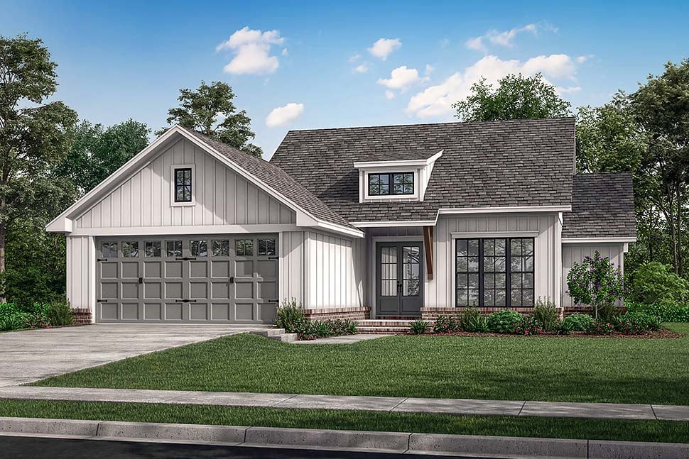 Country, Farmhouse, Traditional Plan with 1493 Sq. Ft., 3 Bedrooms, 2 Bathrooms, 2 Car Garage Picture 5