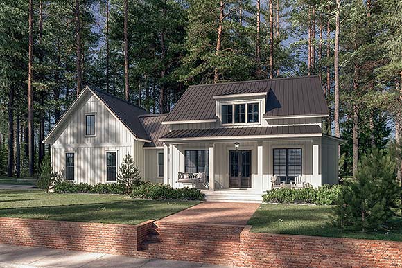 Country, Farmhouse, Traditional House Plan 80828 with 2 Beds, 2 Baths, 1 Car Garage Elevation