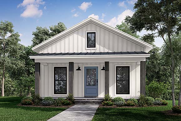 Country, Farmhouse, Traditional House Plan 80829 with 1 Beds, 1 Baths Elevation