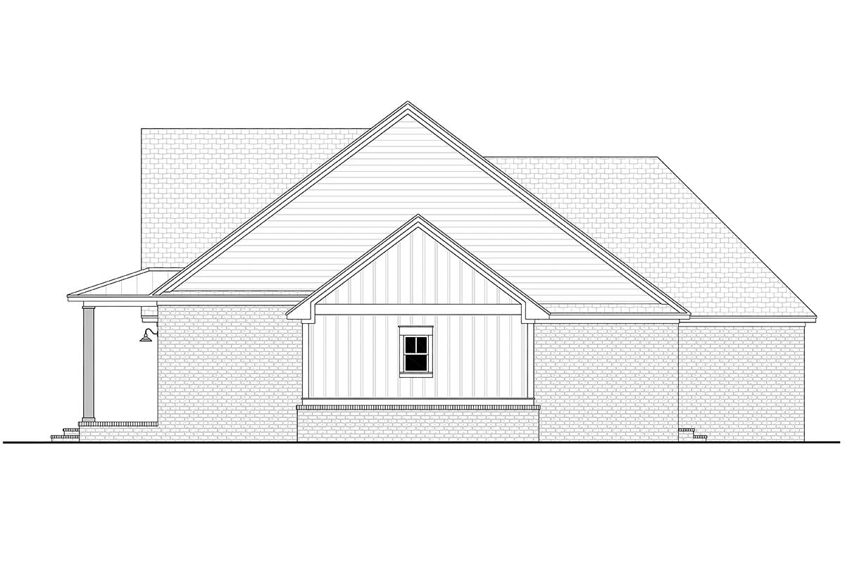 Cottage, Country, Farmhouse, Traditional Plan with 2125 Sq. Ft., 3 Bedrooms, 3 Bathrooms, 3 Car Garage Picture 2