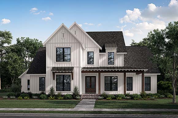 Country, Farmhouse, Southern, Traditional House Plan 80832 with 4 Beds, 4 Baths, 2 Car Garage Elevation