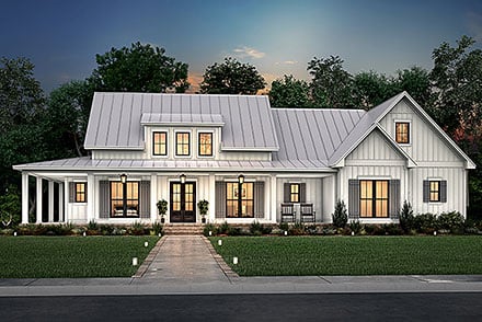 Country, Craftsman, Farmhouse House Plan 80833 with 3 Beds, 3 Baths, 2 Car Garage