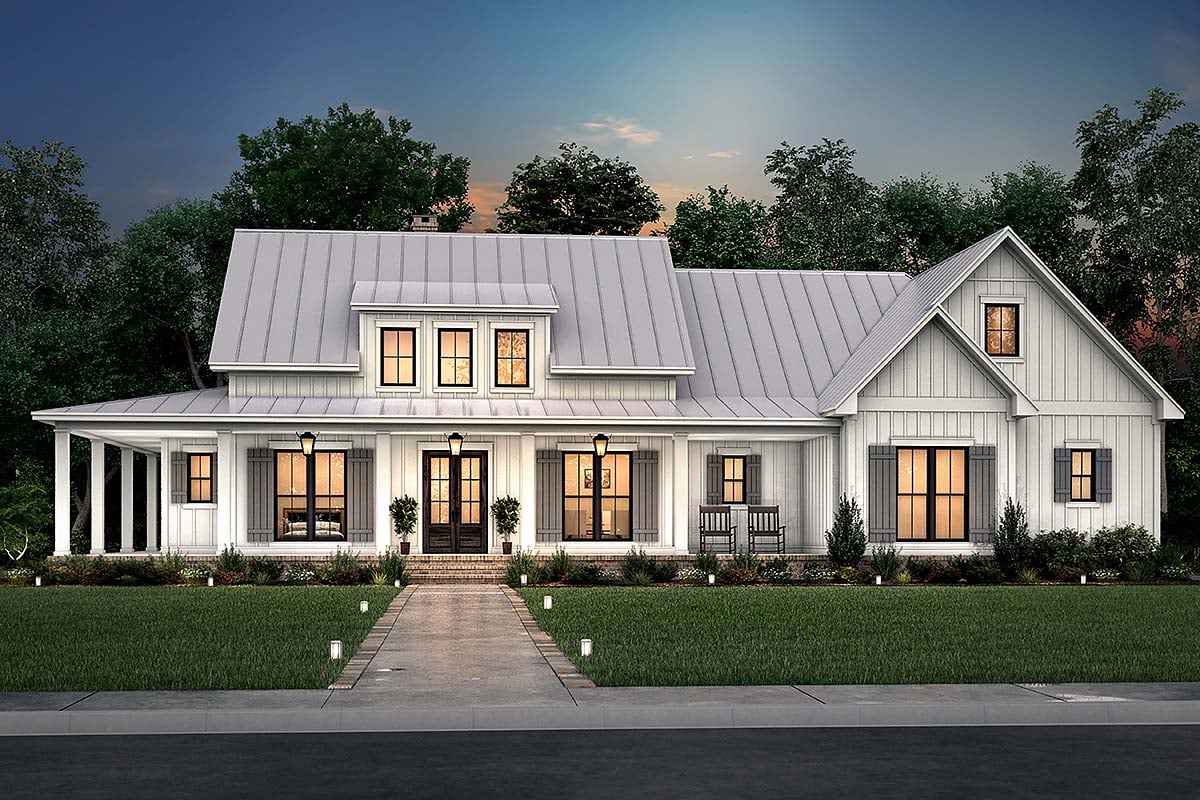 Country, Craftsman, Farmhouse House Plan 80833 with 3 Beds, 3 Baths, 2 Car Garage Elevation