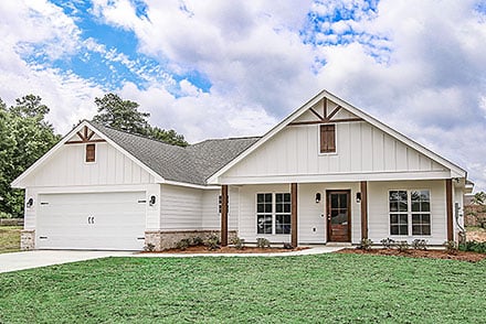 Country, Farmhouse, Traditional House Plan 80834 with 3 Beds, 2 Baths, 2 Car Garage