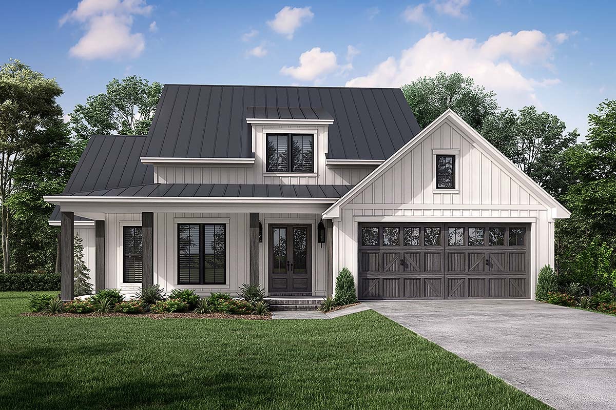 Country, Craftsman, Farmhouse, Traditional Plan with 1956 Sq. Ft., 3 Bedrooms, 3 Bathrooms, 2 Car Garage Elevation