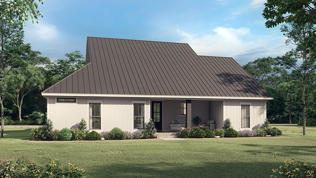 Country, Craftsman, Farmhouse, Traditional Plan with 1956 Sq. Ft., 3 Bedrooms, 3 Bathrooms, 2 Car Garage Rear Elevation