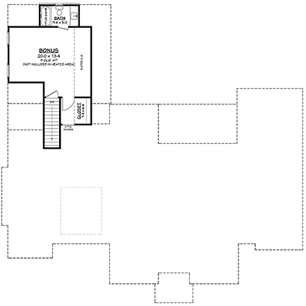 Cottage, European, Farmhouse House Plan 80837 with 4 Beds, 4 Baths, 2 Car Garage Second Level Plan