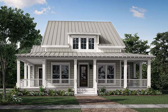 Country, Farmhouse, Southern, Traditional House Plan 80841 with 3 Beds, 3 Baths, 2 Car Garage Elevation