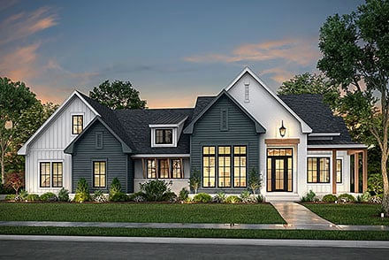 Country, Farmhouse, Southern, Traditional House Plan 80844 with 3 Beds, 3 Baths, 2 Car Garage