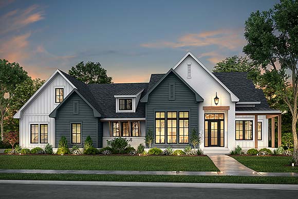 Country, Farmhouse, Southern, Traditional House Plan 80844 with 3 Beds, 3 Baths, 2 Car Garage Elevation