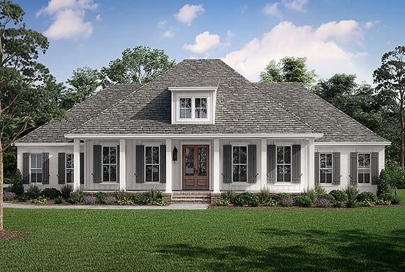 Country, Farmhouse, Traditional House Plan 80848 with 4 Beds, 4 Baths, 3 Car Garage Elevation