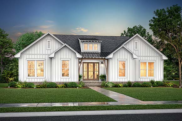 House Plan 80850 - with 2045 Sq Ft, 3 Bed, 2 Bath, 1 Half Bath