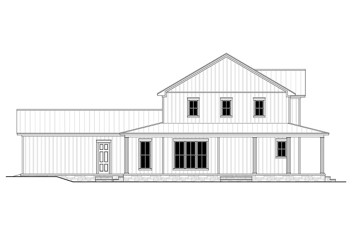 Farmhouse, French Country, Traditional Plan with 2628 Sq. Ft., 4 Bedrooms, 3 Bathrooms, 2 Car Garage Picture 3