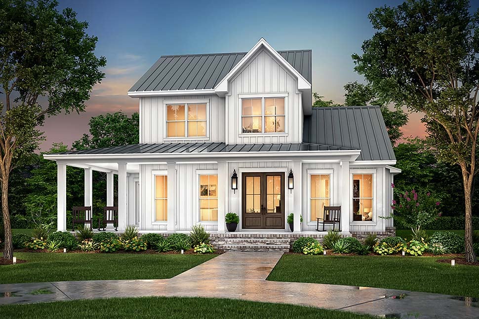 Farmhouse, French Country, Traditional Plan with 2628 Sq. Ft., 4 Bedrooms, 3 Bathrooms, 2 Car Garage Picture 5