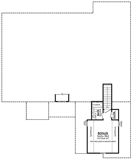 Country, Craftsman, Farmhouse, Southern House Plan 80853 with 3 Beds, 3 Baths, 2 Car Garage Second Level Plan