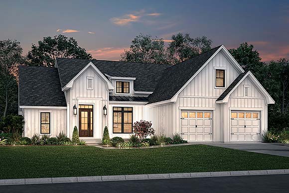 Country, Craftsman, Farmhouse, Southern House Plan 80853 with 3 Beds, 3 Baths, 2 Car Garage Elevation