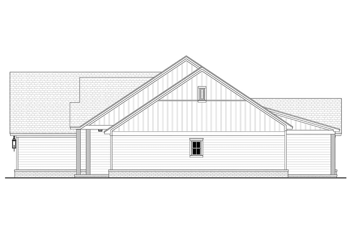 Country, Farmhouse, One-Story, Traditional Plan with 1828 Sq. Ft., 3 Bedrooms, 3 Bathrooms, 2 Car Garage Picture 2