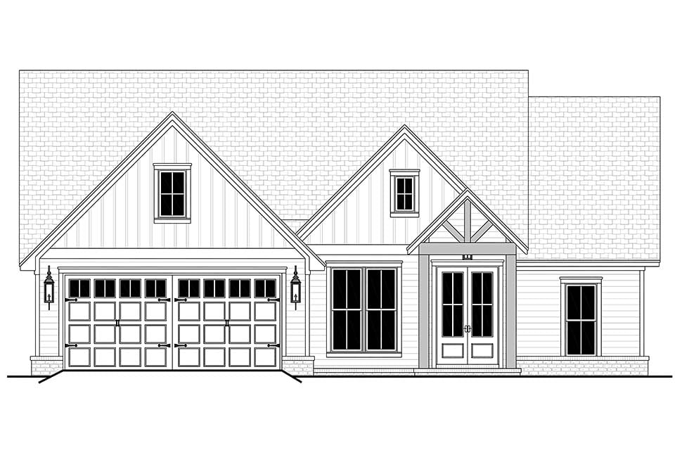 Country, Farmhouse, One-Story, Traditional Plan with 1828 Sq. Ft., 3 Bedrooms, 3 Bathrooms, 2 Car Garage Picture 4