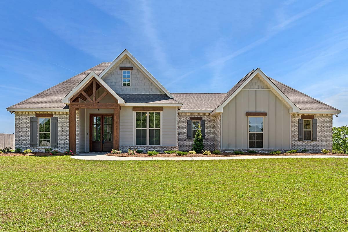 Country, Craftsman, Farmhouse, Traditional Plan with 1998 Sq. Ft., 4 Bedrooms, 3 Bathrooms, 2 Car Garage Elevation